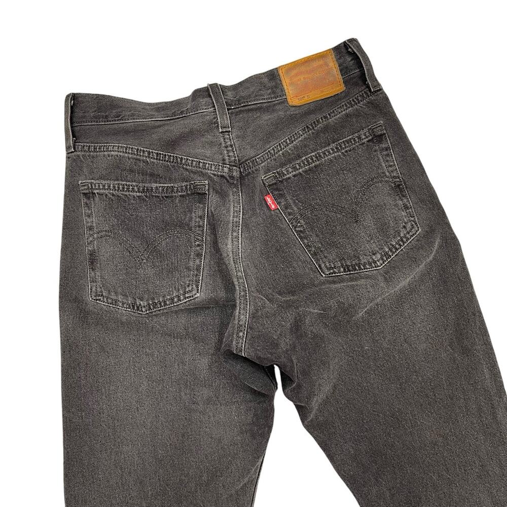 Levi Strauss &Co Black 501 Jeans Skinny ButtonFly Premium Denim Distressed 26x28 - Picture 9 of 11